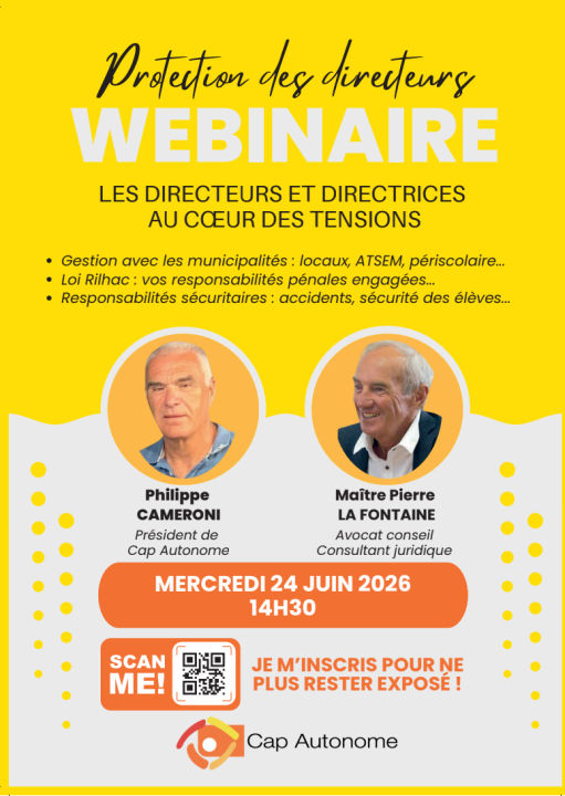 webinaire Les directeurs et directrices au cœur des tensions juridiques - Cap Autonome