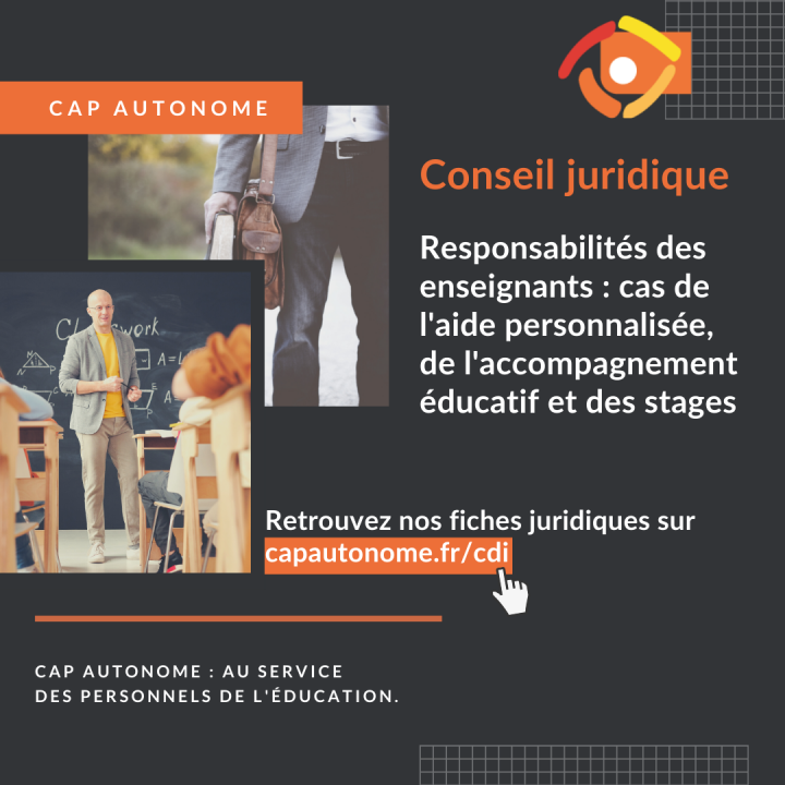 Responsabilités des enseignants - Cap Autonome