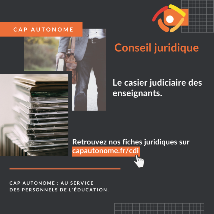 Le casier judiciaire des enseignants - Cap Autonome